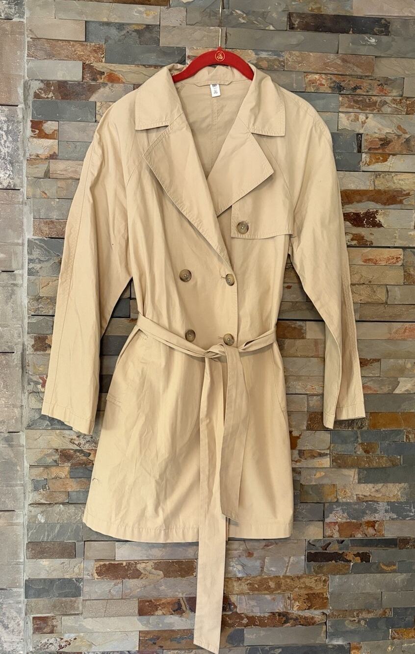 Light Double Breasted Trench Coat XS beige